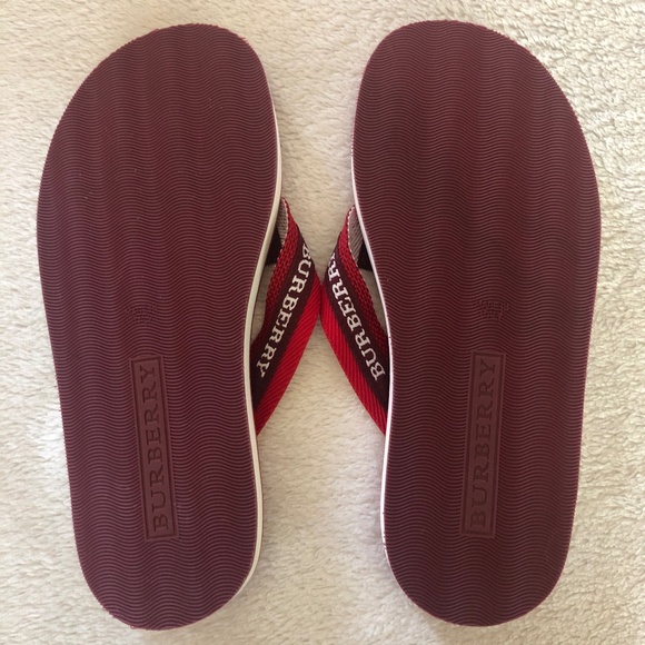 Burberry Red Flip Flops - Picture 4 of 4